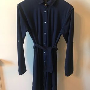 Navy blue J.Crew button down shirtdress